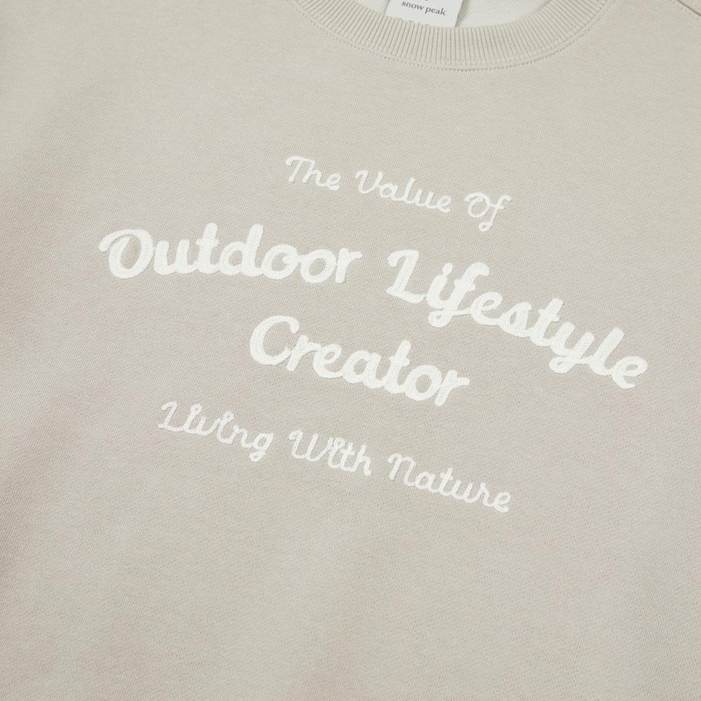 SNOWPEAK Land Women's Chain Lettering Sweatshirt Light Beige (S23FWFHT65)
