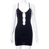 QICED Women's Spring Summer Pure Color Halter Sleeveless Spice Girl Dress