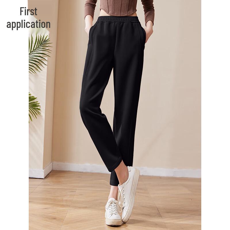 Chushen Women's High-Waisted Cropped Harem Pants