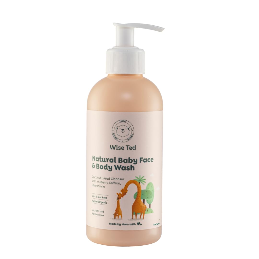 

Wise Ted Baby Natural & Mild Face & Body Wash | Tear-Free Formula for Gentle Cleansing | Enriched with Natural Ingredients | Hypoallergenic & pH