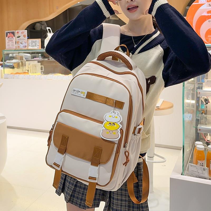 

Children s Schoolbags Elementary School Students Girls Junior High School Students Large Capacity High Appearance Splicing Backpacks