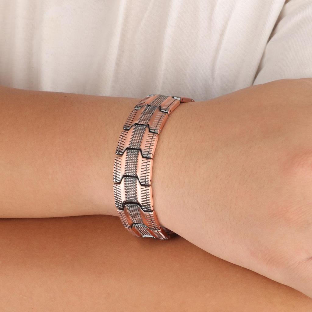 European and American Fashion Men's Red Copper Magnetic Bracelet