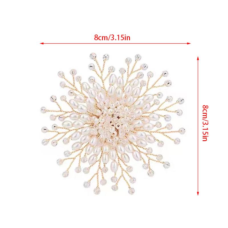 Elegant Temperament Falske Perler Blomst Broche Pin Kvinde Alsidig Pin Corsage Frakke Tilbehør