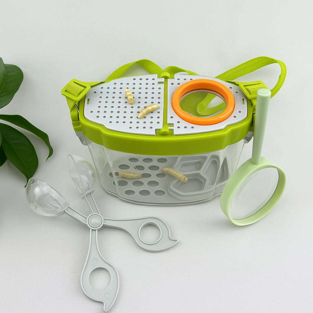 5X Magnifying Glass Insect Observation Box Kit Breathable Anti-escape Reptile Observing Container Transparent Adjustable Straps