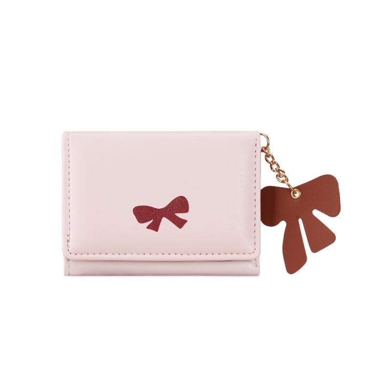 Wooden Bow~ Women's Wallet Cute Girl Portable Multifunctional Change Bag