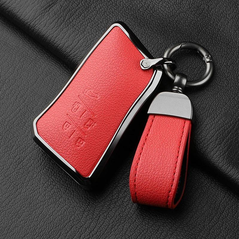 5 Button Metal and Leather Car Key Case Cover For Lexus LM350h LM500H  2024 Car Key Case Protect Fob