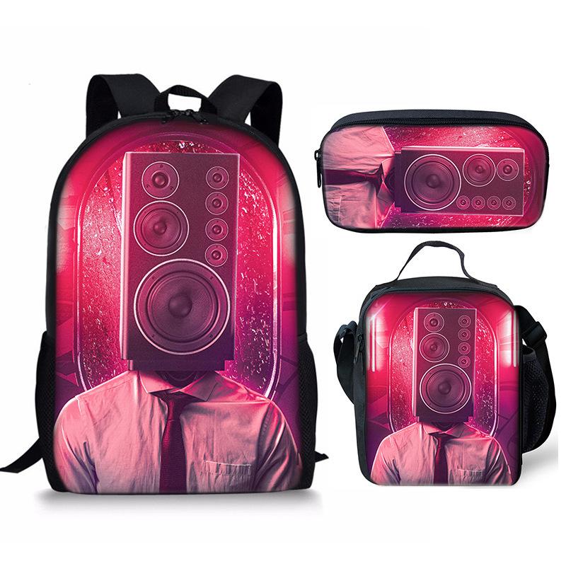 Skibidi toiletman schooltas titan monitorman rugzak schoudertas etui driekoppige set