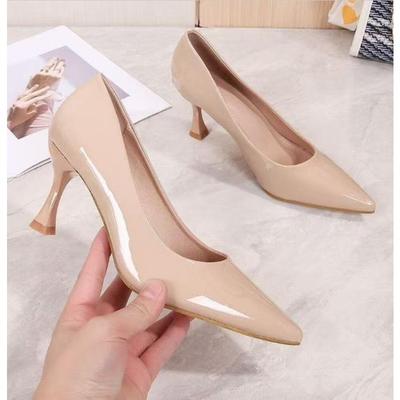 Sexy Lackleder Damen High Heels Klassische Damen Club Pumps Herbst Spitze Kleider Absatzschuhe für Damen Bankett Hochzeitsschuhe