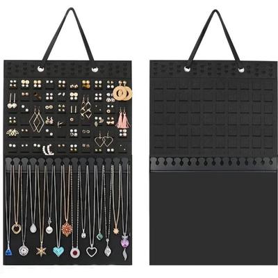 Wisząca torba do przechowywania biżuterii na kolczyki, wkrętki, naszyjniki i pierścionki - Materiał filcowy, montowana na ścianie