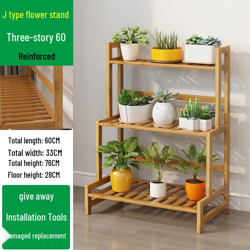Bamboo Multi-Tier Indoor Plant Stand for Succulents and Flowers