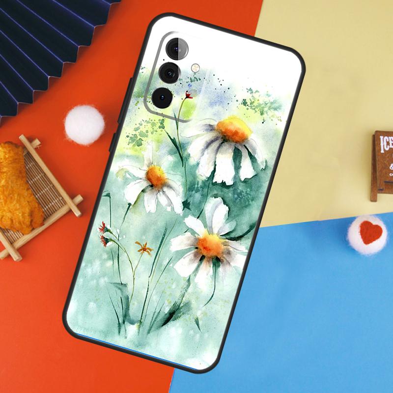 Daisy Watercolor Cover For Samsung Galaxy A15 A25 A35 A55 A52 A32 A12 A14 A34 A54 A51 A71 A53 A33 A13 Case