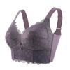 Large Chest Revealing Small Key Shaping Lace Bra with Gathered Front Button Wide Shoulder Strap Underwear