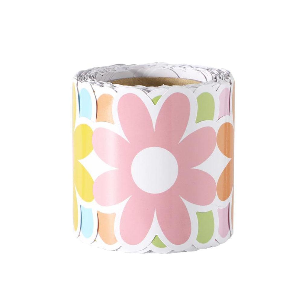 Colored Poster Border Stickers Flower DIY Black Board Decorative Stickers Waterproof Wavy Edge Paper