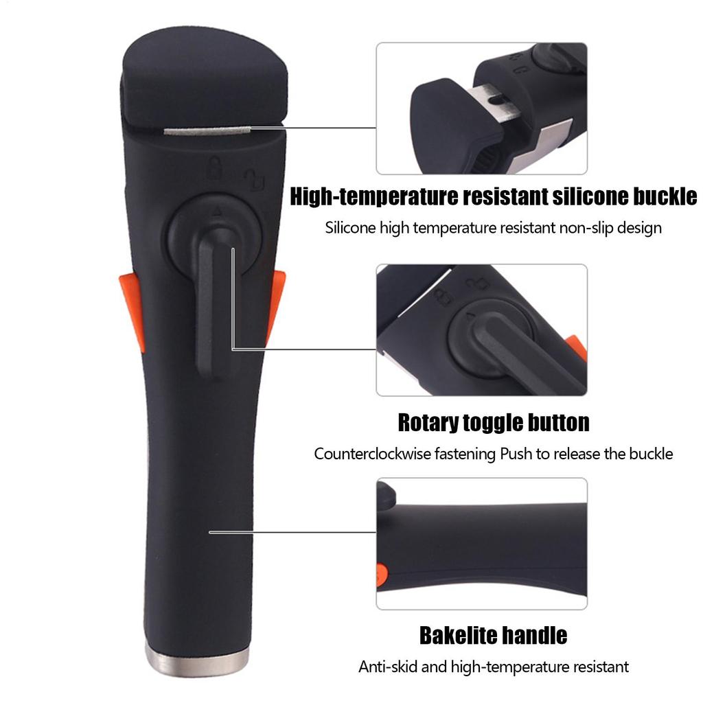 Replacement Handles for Pots and Pans Ergonomic Anti-Scalding Comfortable Grip Removable Pot Handle for Cookware Camping Outdoor