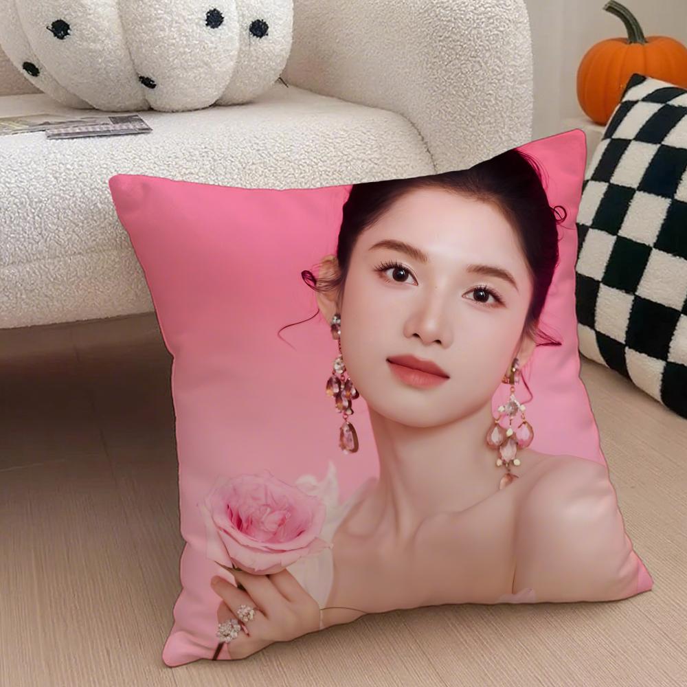 New Fashion Chinese Star ZZhang Jingyi Cushion Cover Throw Pillow Cover Hidden Button Durable Polyester Chair Cushion