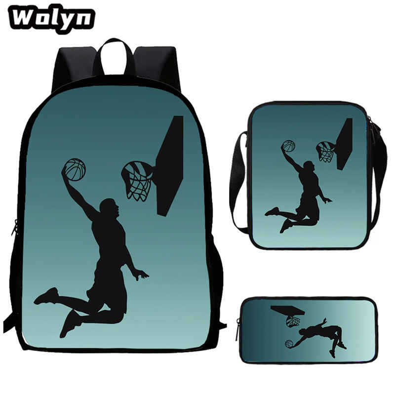 Basketball Basketball School Bag High Definition Printing Multifunctional Cross-Border Backpack