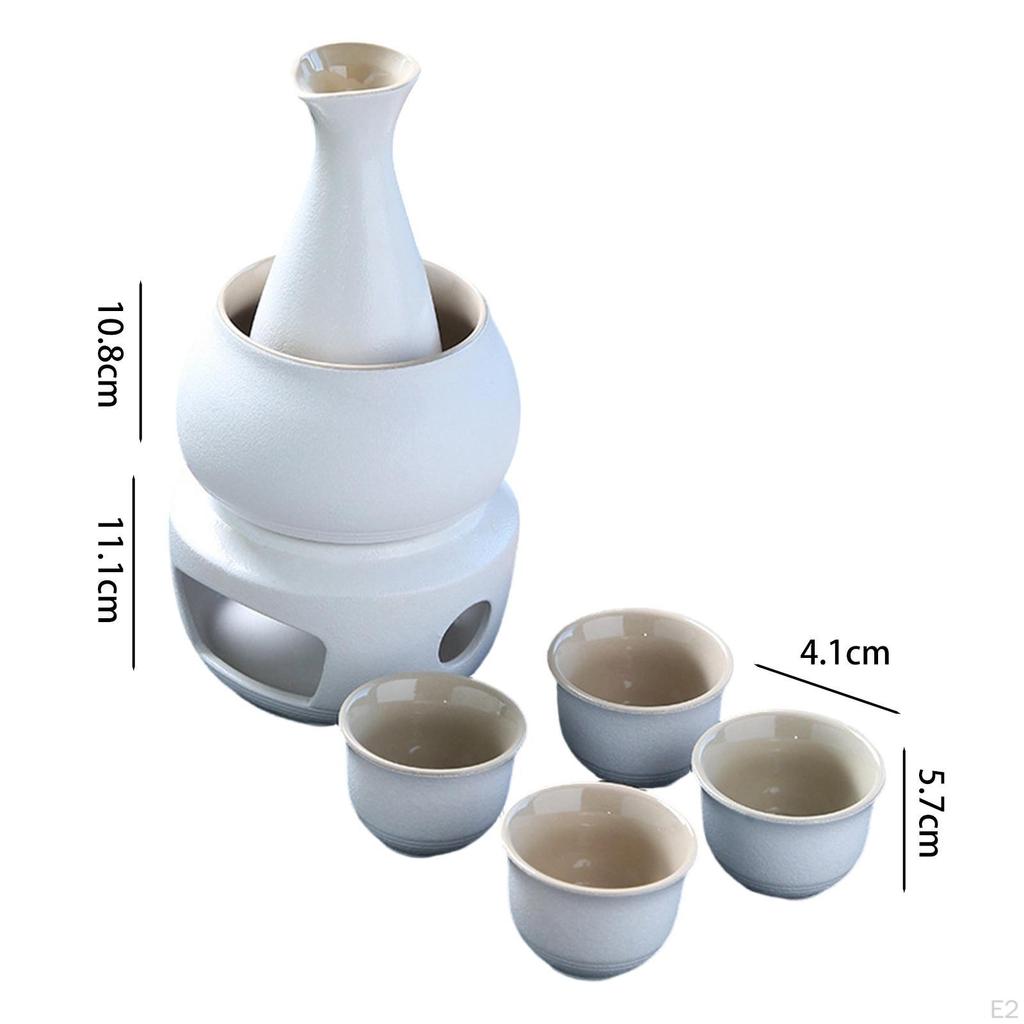 Ceramic Sake Set Cups with Warmer, Porcelain, Practical, Traditional, Drinkware, Creative,