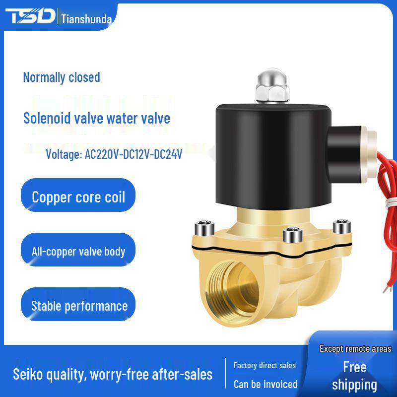 Elektryczny zawór elektromagnetyczny - 1 cal, 4 punkty, normalnie zamknięty, 12V/24V/220V Sterowanie wodą i odpływem