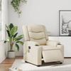Electric Massage Chair Cream Faux Leather