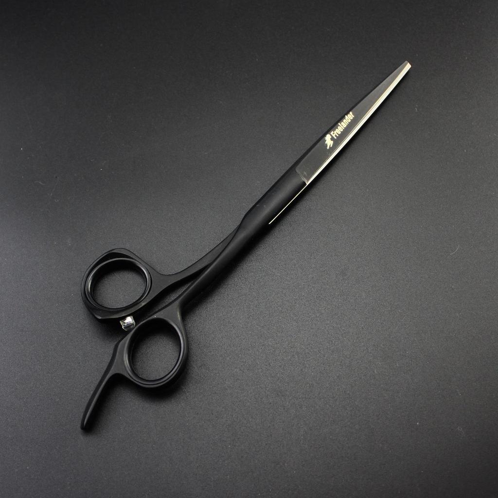 Black Blind Hole Professional Hairdressing Scissors: Barber & Bangs Shears