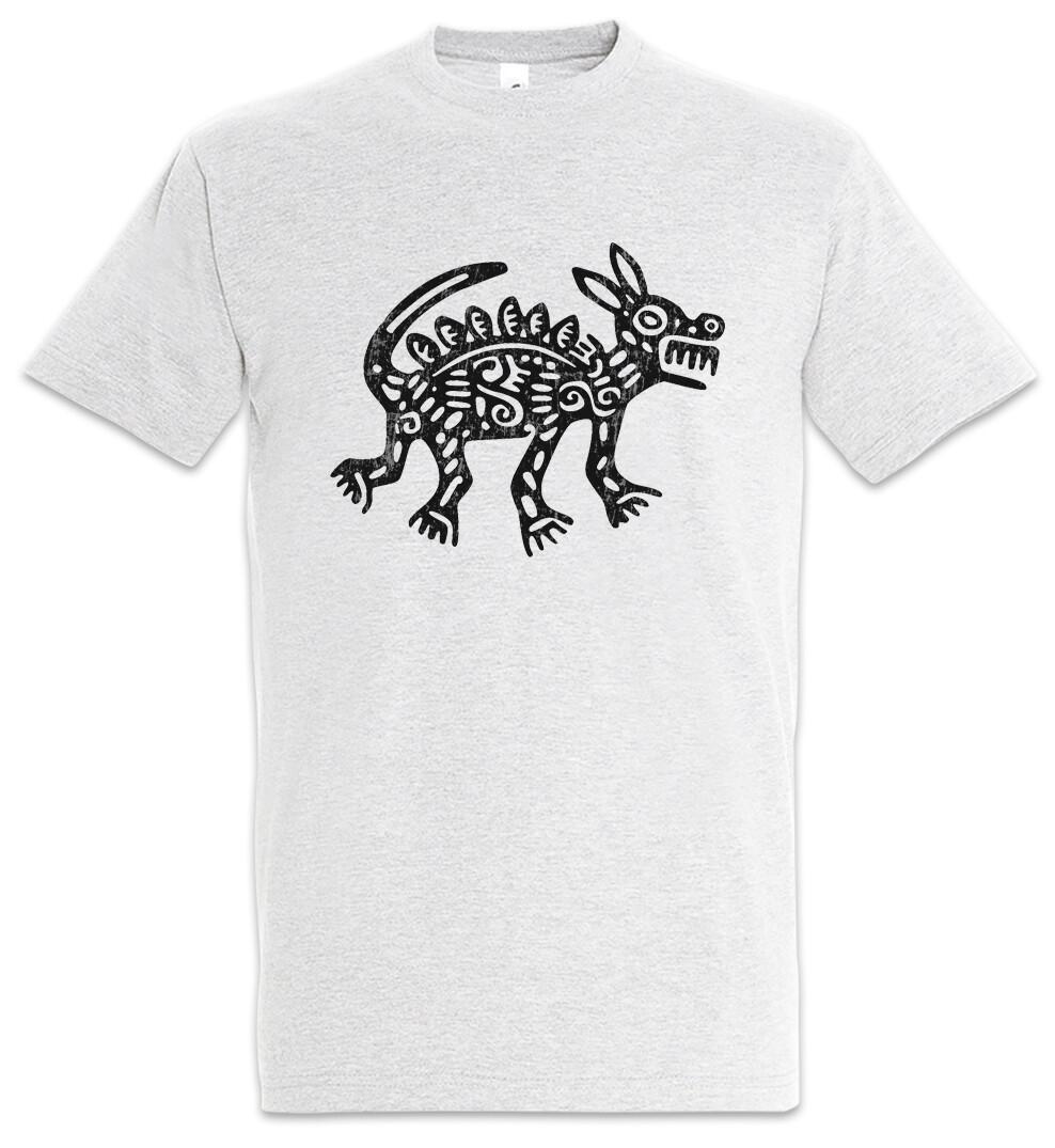 Aztec Dog T-Shirt Mens Womens Tees Top Aztecs Empire Tattoo American Indians Tribe Symbol Sign Dogs 2XL