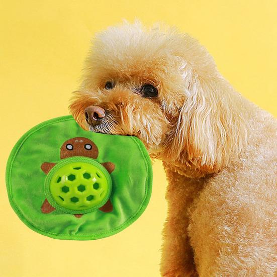 Pet Squeaky Flying Disc Dog Treat Dispenser Puppy Teething Crinkle Toy Interactive Fetch Toy for Dog Training Entertainment
