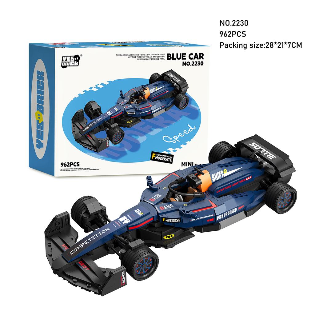 New Car F1 Vehicle Model Assembled Building Blocks Formula Sport Car Mini Bricks Game Boys Toys Collection Gifts Wall Decor