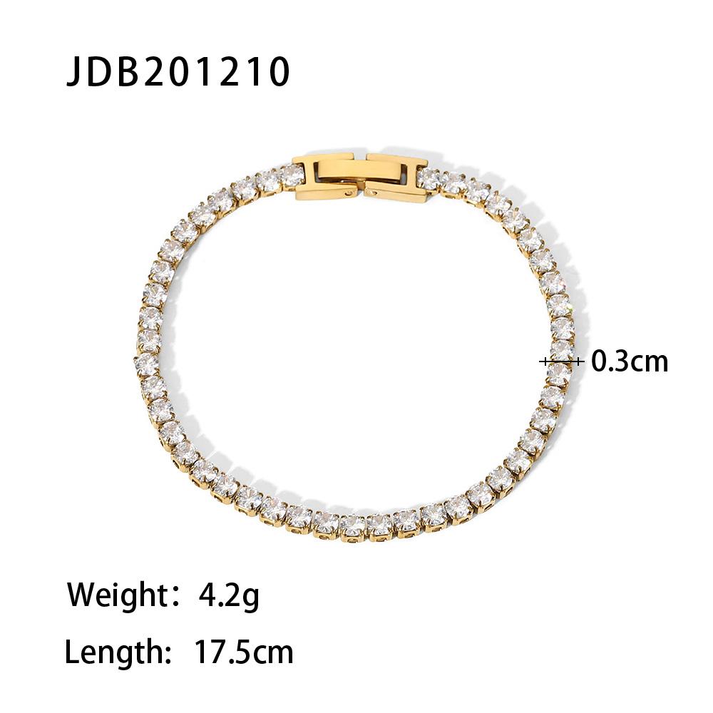 Maximalist Dipped With Cubic Zirconia Gemstones Stainless Steel Bracelet for Women Jewelry Gift Bracelet Waterproof Jewel