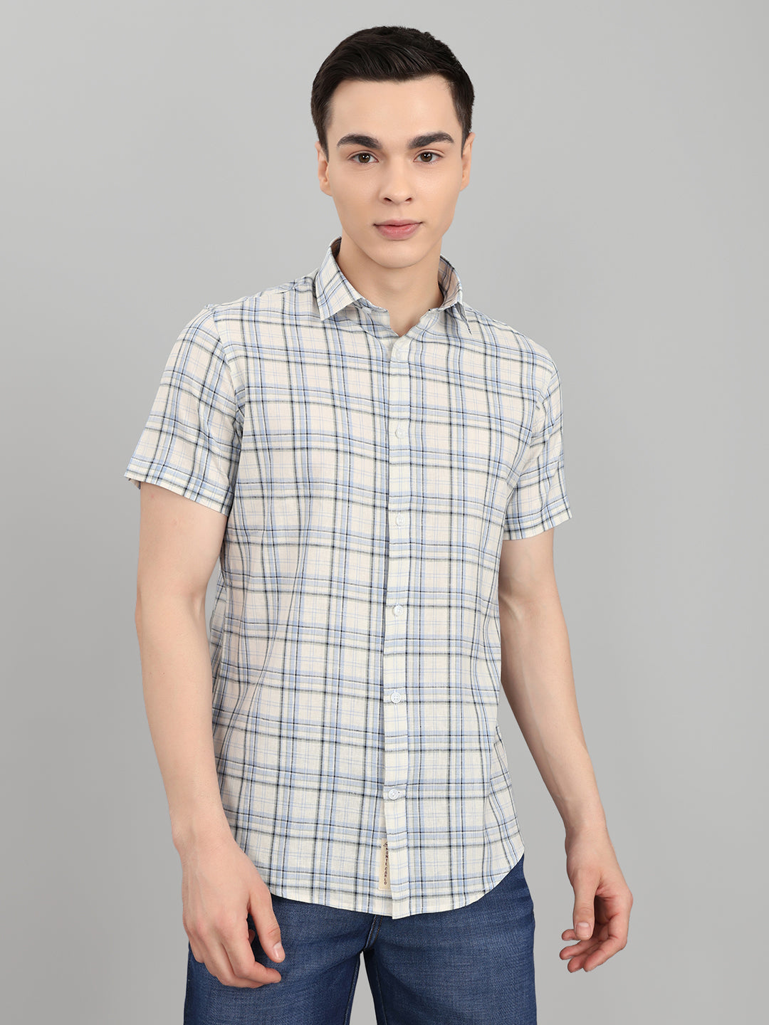 Monte Carlo Men Regular Fit Blue Shirt L синий