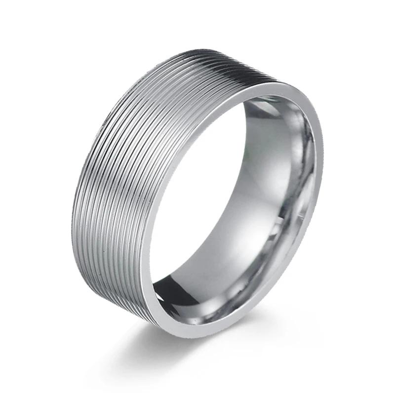 Fashion New Thin Line Groove Stainless Steel Rings For Women Men High Polished Grooved Finger Ring Wedding Party  Gift