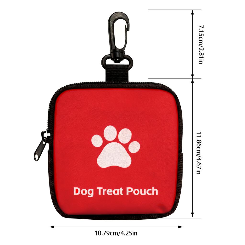 Polyester Dog Training Treat Pouch with Zipper Closure Portable Pet Snack Bag for Walking Training