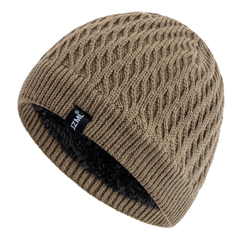 New Style Unisex Winter Hats Plush Fur Lined Men Women Warm Beanie Cap Casual JZML Label Decor Outdoor Winter SKI Knitted Hats