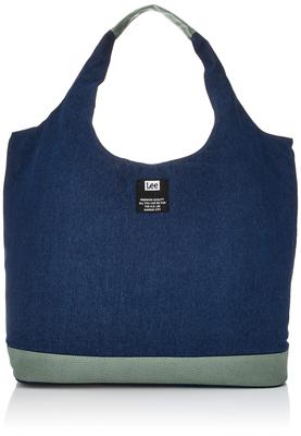 Lee Tote Logo Denim with Interior Navy Bag, Patch, Material, Multifunctional, Dividers, Large,