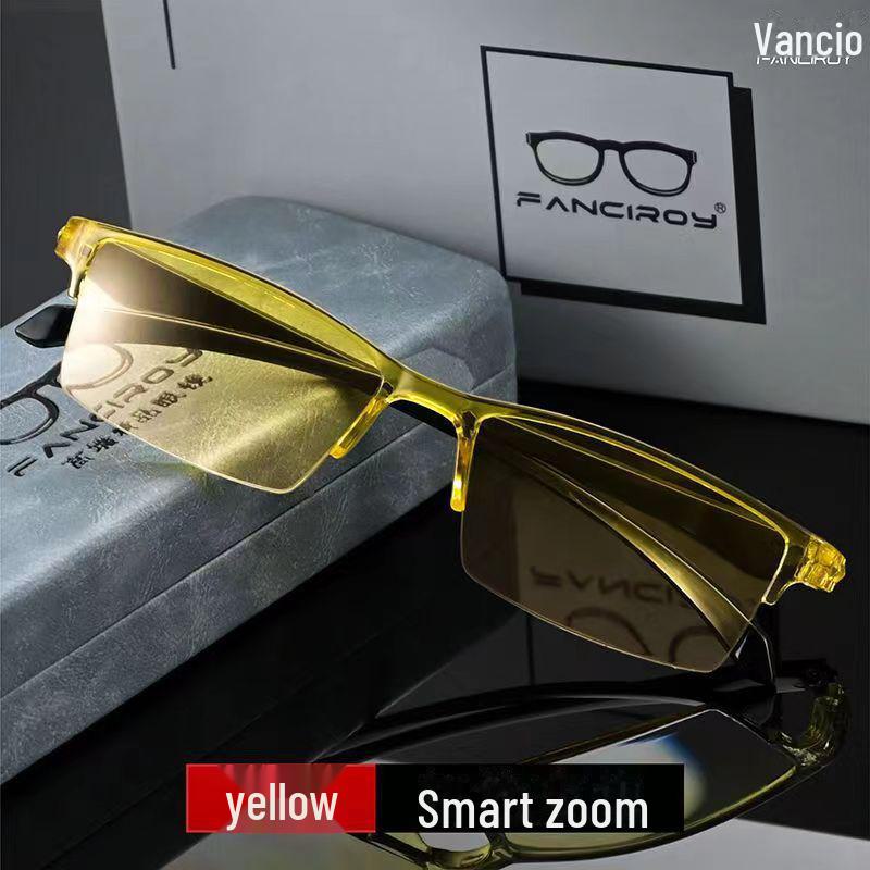 HD Anti-Blue Light Auto-Adjusting Zoom Reading Glasses - Black Tech Design