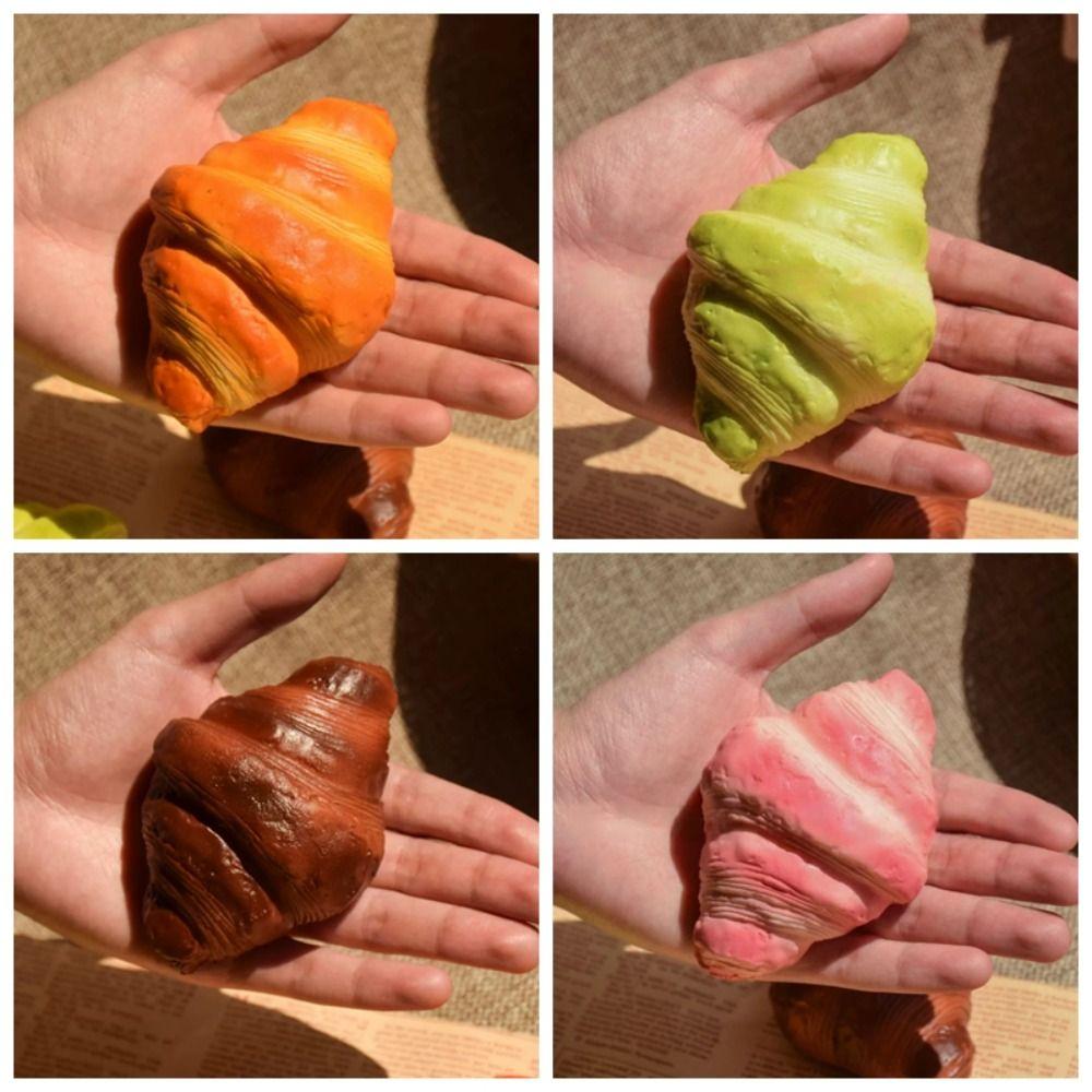 Slow Rising Croissant Squishy Toy Sticky Food Soft Rebound Toys Artificial Bread Fake Kids Adults
