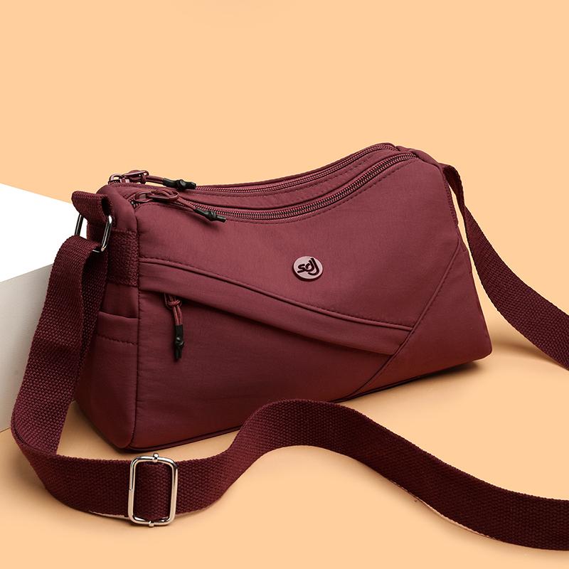 Lightweight Large Capacity Women's Crossbody Bag Lightweight Water-Repellent Nylon Shoulder Bag