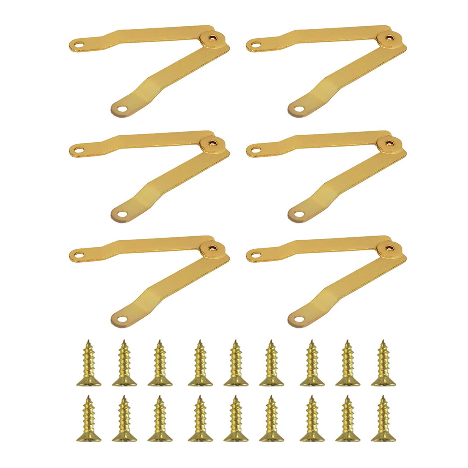 

Набор из 6 золотых металлических петель для крепления крышки, элегантные золотые складные петли, подходящие для декора мебельных шкафов и шкатулок для драгоценностей