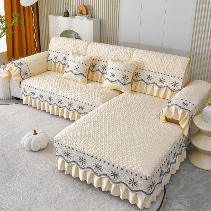 Plush Sofa Covers Four Seasons Sofa Towel Fabric Seat Cushion Backrest Towel Simple Modern Couch Cover Non-slip Sofa Bed Cover