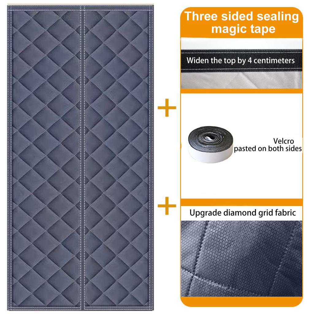 Cortina de Porta de Algodão de Inverno 210x100cm - , À Prova de Vento, Cortina Magnética Espessada Para Casa, Sem Perfuração, Divisória Quente Para Porta de Ar Condicionado