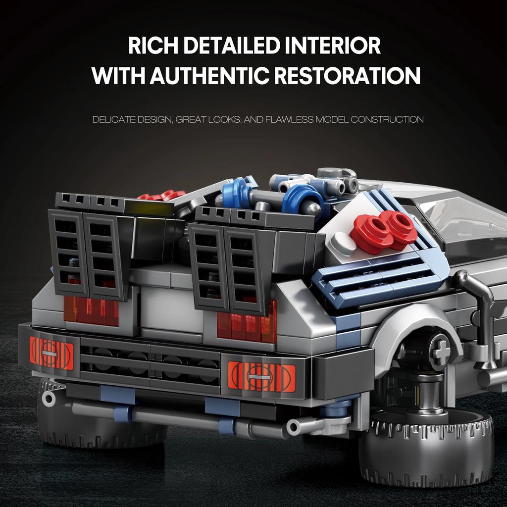 405PCS Classic DMC Car Building Blocks Future Sports Car Model  Bricks Desktop Ornaments Collection Kids DIY Toys Holiday Gifts