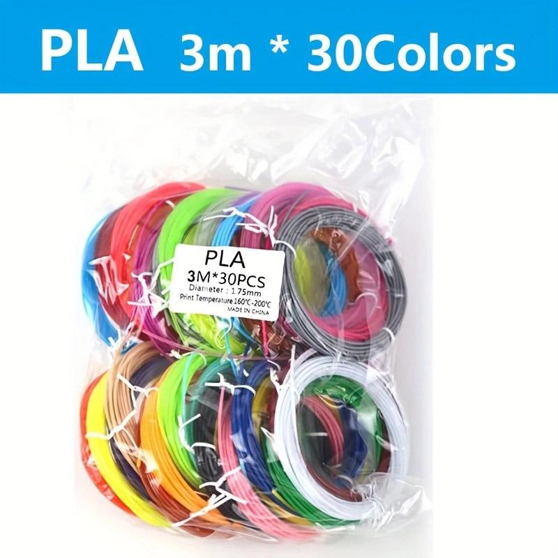 PLA Filament For 3d Pen,Diameter 1.75mm,3D Print Plastic,Pen Filament Materials,30 non Repeating Colors,150M/90M,Birthday Gift