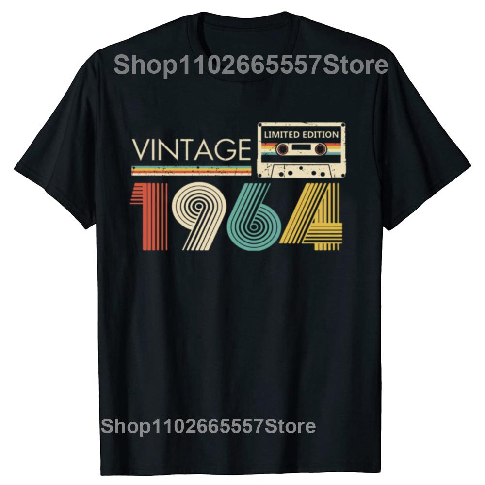 Funny 60th Birthday T Shirts Legends Were Born in 1964 Summer Graphic Cotton Vintage 60 Years Old Short Sleeve T-shirt Men