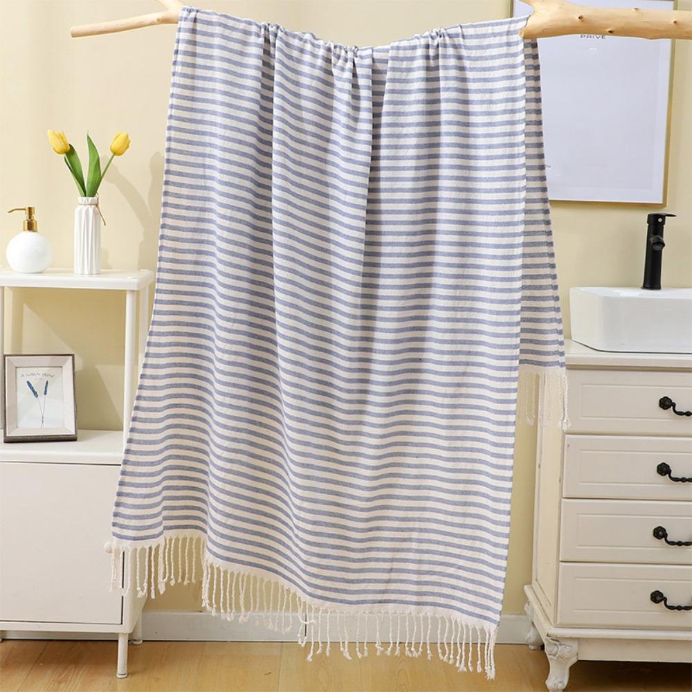 With Tassel Sports Bath Towel Polyester-cotton Swimming Towel Simple Travel Blanket  Spa