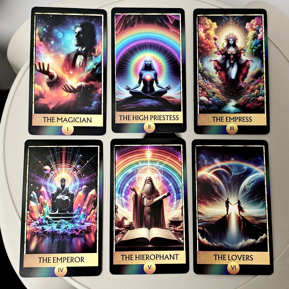 10.3*6cm Rainbow Tarot Deck 78 Colorful Tarot Oracle Cards Illustration Divination Wisdom Oracle Cards RWS System for Beginners