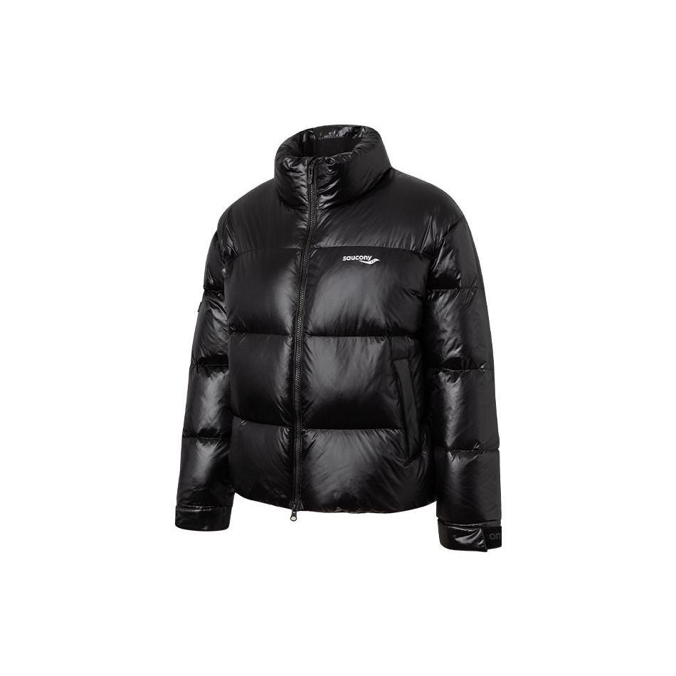 

SAUCONY Куртка пуховая женская теплая свободного кроя с воротником-стойкой с принтом логотипа верхняя одежда Черная SC1220006-2 L