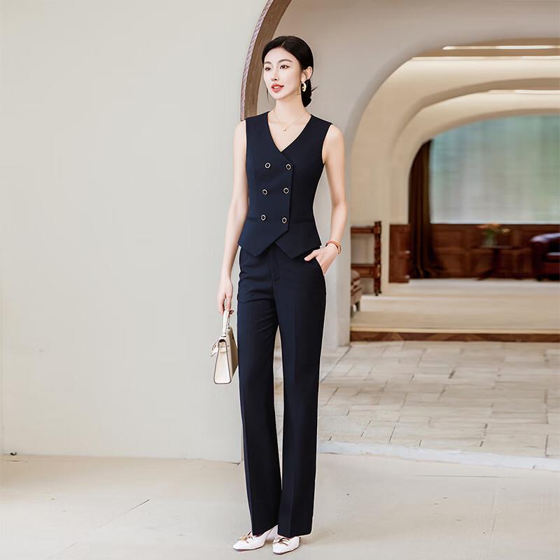 Trolman Women's Double-Breasted Vest & Pants Set