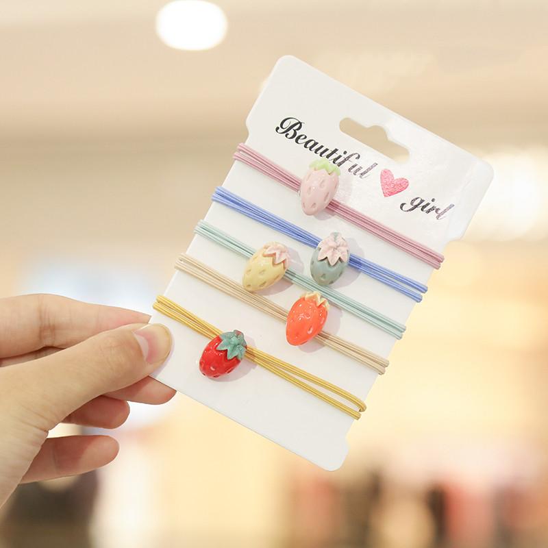 5 Pcs/set Cartoon Animals Flower Children Elastic Hair Rubber Bands Accessories For Girls Kids Scrunchies Tie Hair Rope Holder