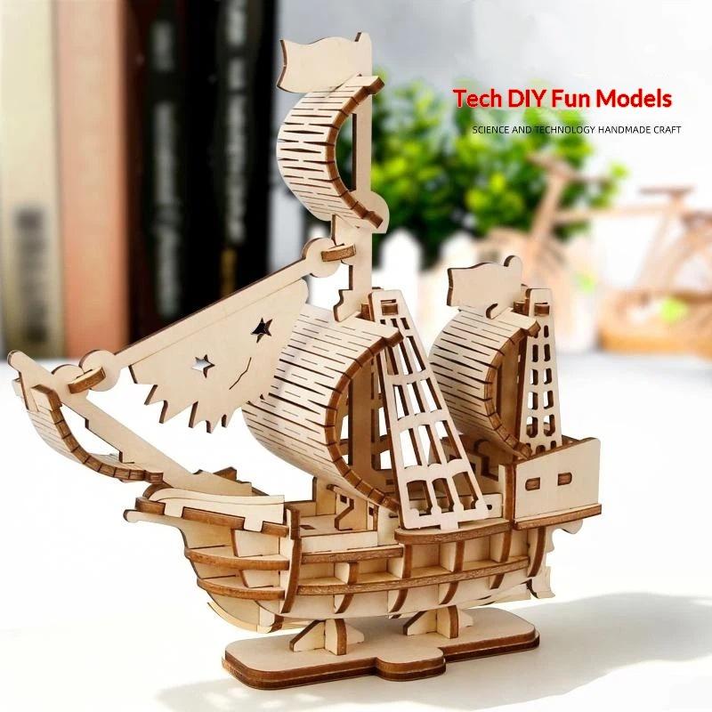 Wooden 3D Gotheborg Sailing Ship Puzzle DIY Handmade Craft Educational Nautical Themed Decor for Bedroom Living Room Kids Gift