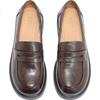 SENDA Women's Loafers, Cowhide Leather, British Style, Soft Sole, Comfortable Slip-On Shoes