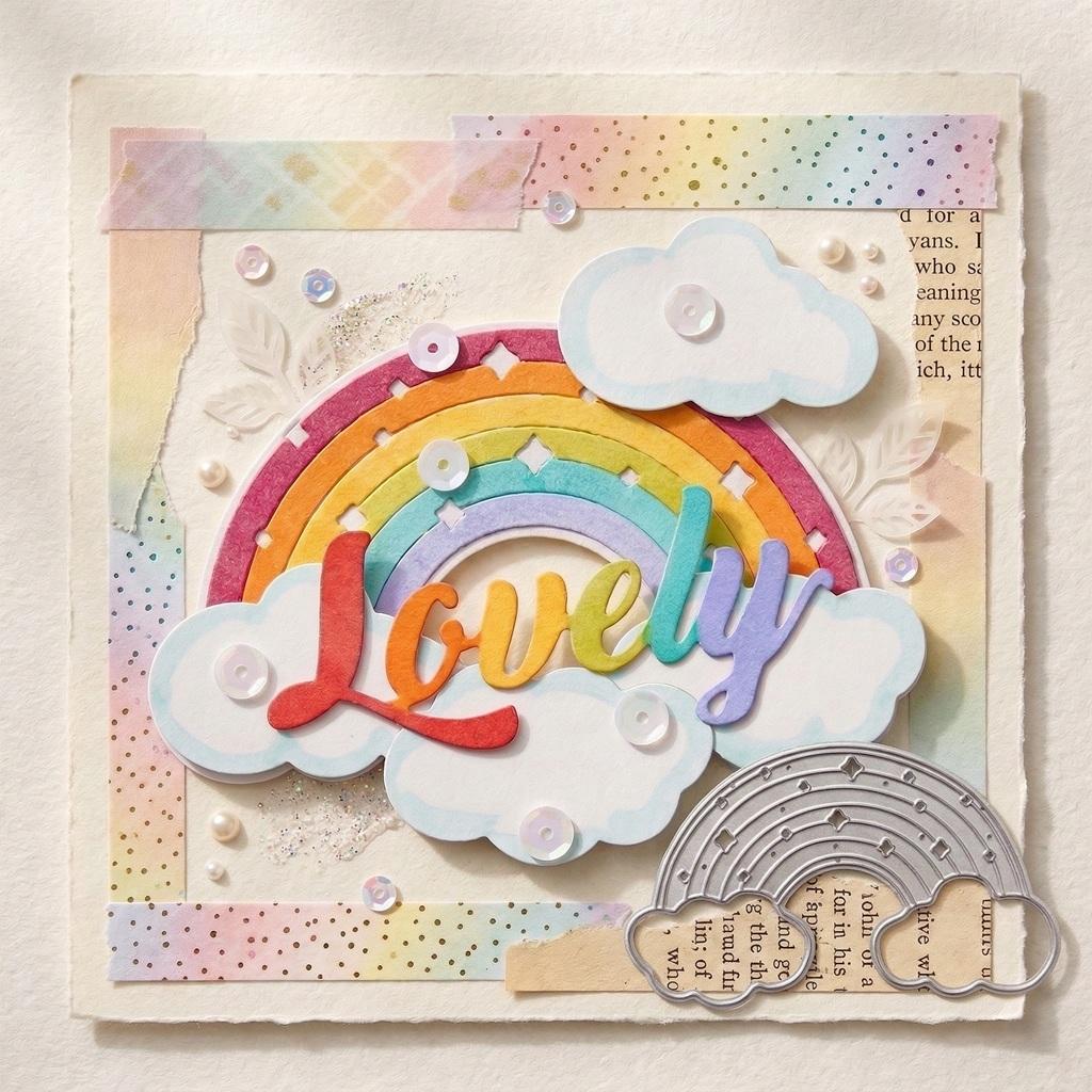 Rainbow Metal Cutting Dies for DIY Scrapbook Cutting Die Paper Cards Embossed Decorative Craft Die Cut dies